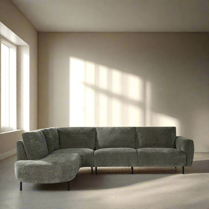 Rozkładana narożna sofa Milano | Zielana tkanina