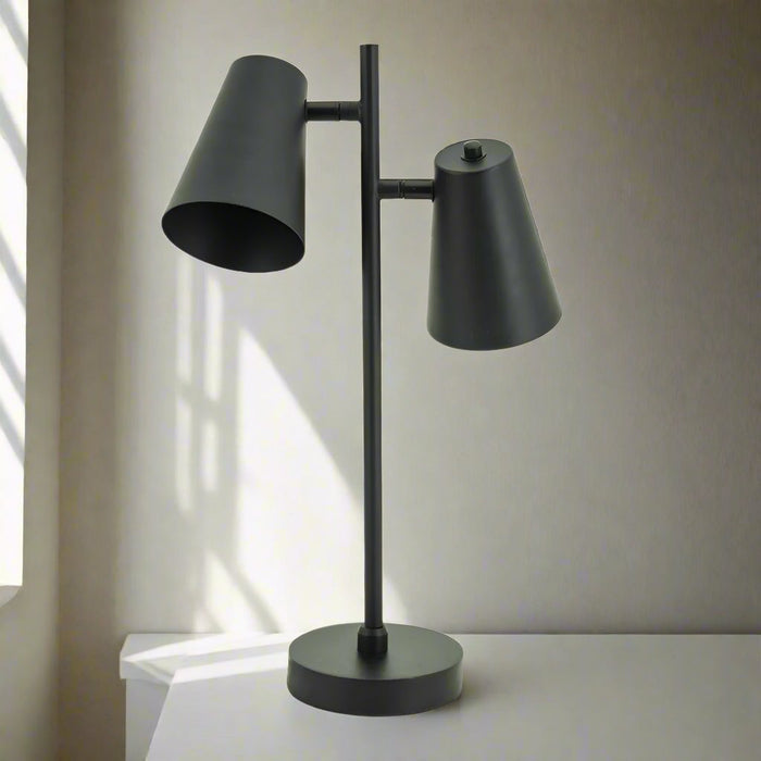 Lampa stołowa Cole | Czarny metal