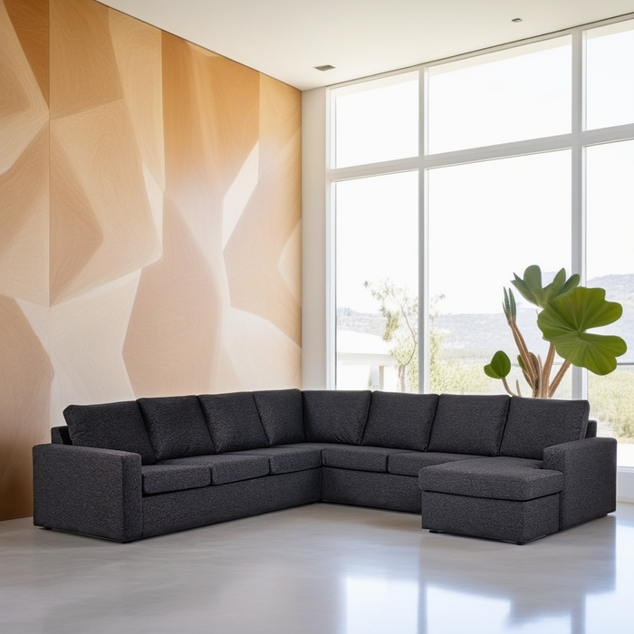Narożnik Becca | Antracyt Dortmund | Długi fotel L+P