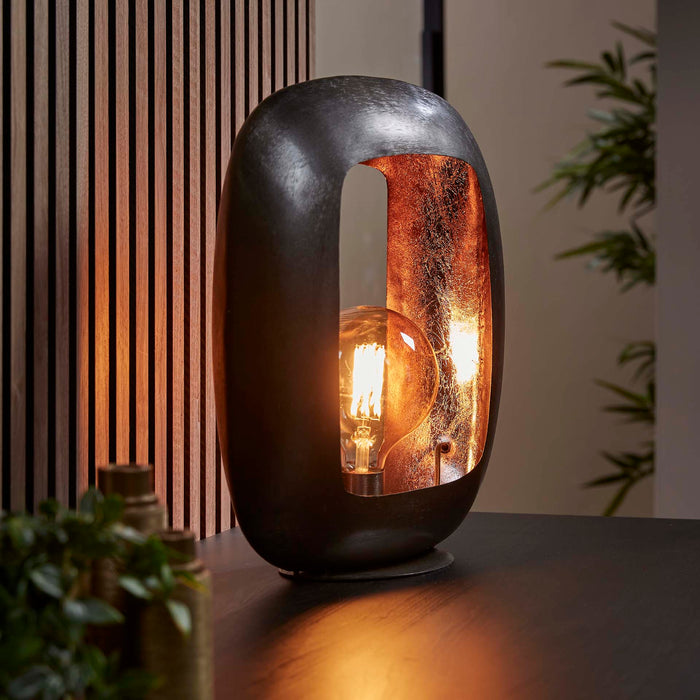 Lampa stołowa Łuk | Duża | Czarny metal