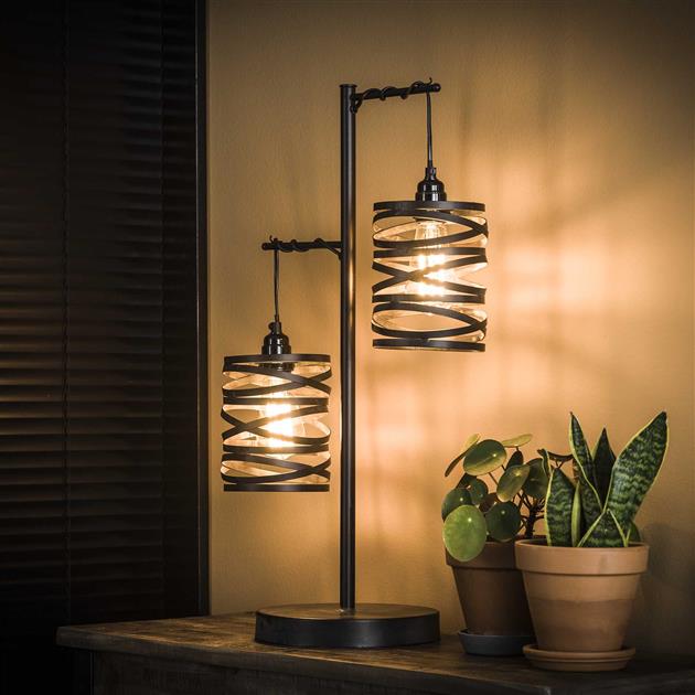 Lampa stołowa Spindle | Szary metal