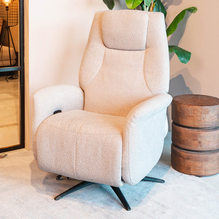 Elektromedialny fotel Stockholm | Natural Bouclé