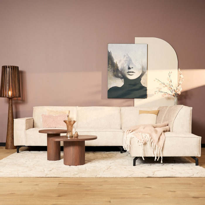 Rozkładana sofa narożna Floris | Welur Beżowy