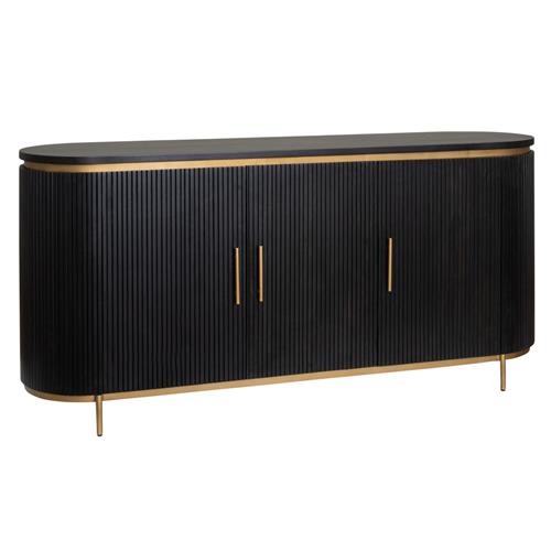 Komoda Rivello | Czarny drewno mango