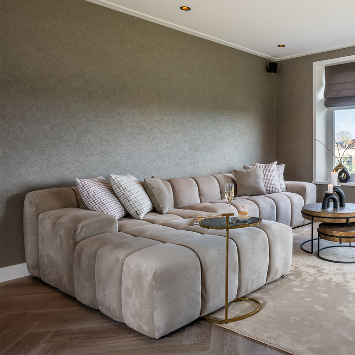 Modułowa sofa narożna Cube | Aksamit khaki