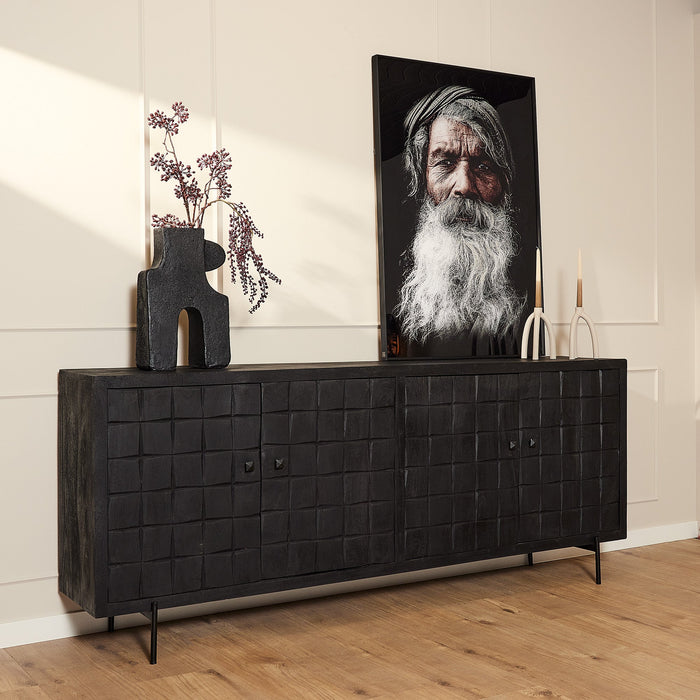 Szafka Brandy Black | 220 cm | Czarny mango