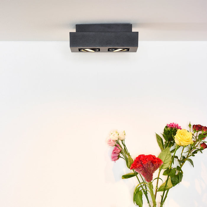 Plafon Xirax | 2-Poziomy | LED Dim to Warm | Czarny Metal