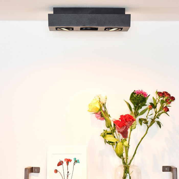 Plafon Xirax | 3-Lampy | LED Dim do ciepłego | Czarny Metal