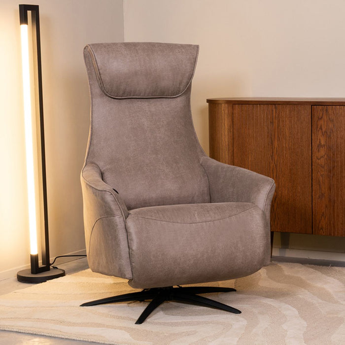 Relaksacyjny fotel Lund | Mikrowłókno taupe