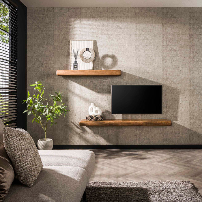 Półka ścienna Wandplank Sleek | Naturalne drewno mango