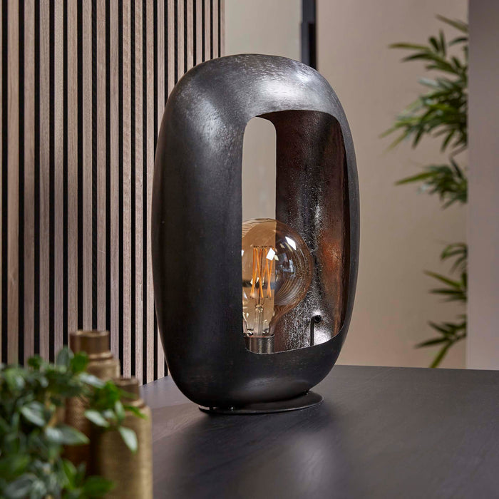 Lampa stołowa Łuk | Duża | Czarny metal