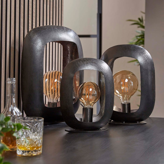 Lampa stołowa Łuk | Duża | Czarny metal
