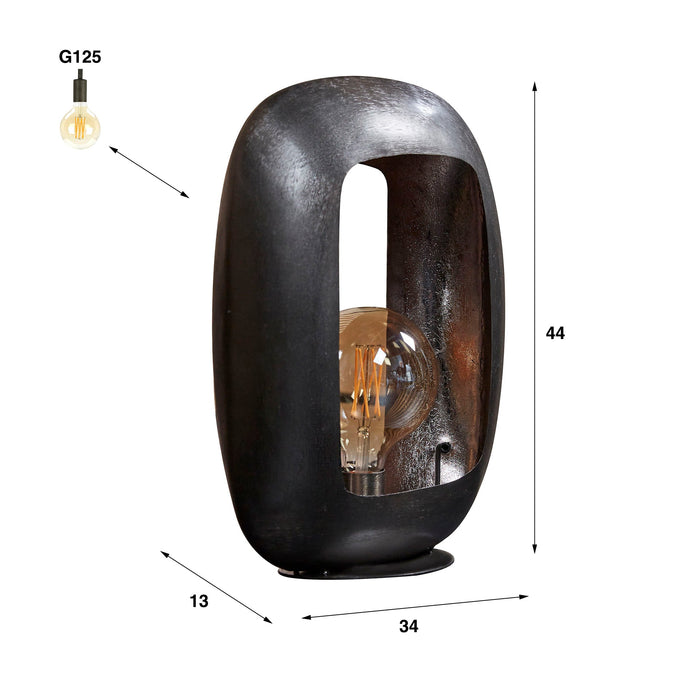 Lampa stołowa Łuk | Duża | Czarny metal